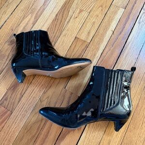 Pour La Victoire Black Patent Leather Ankle Boots 8.5